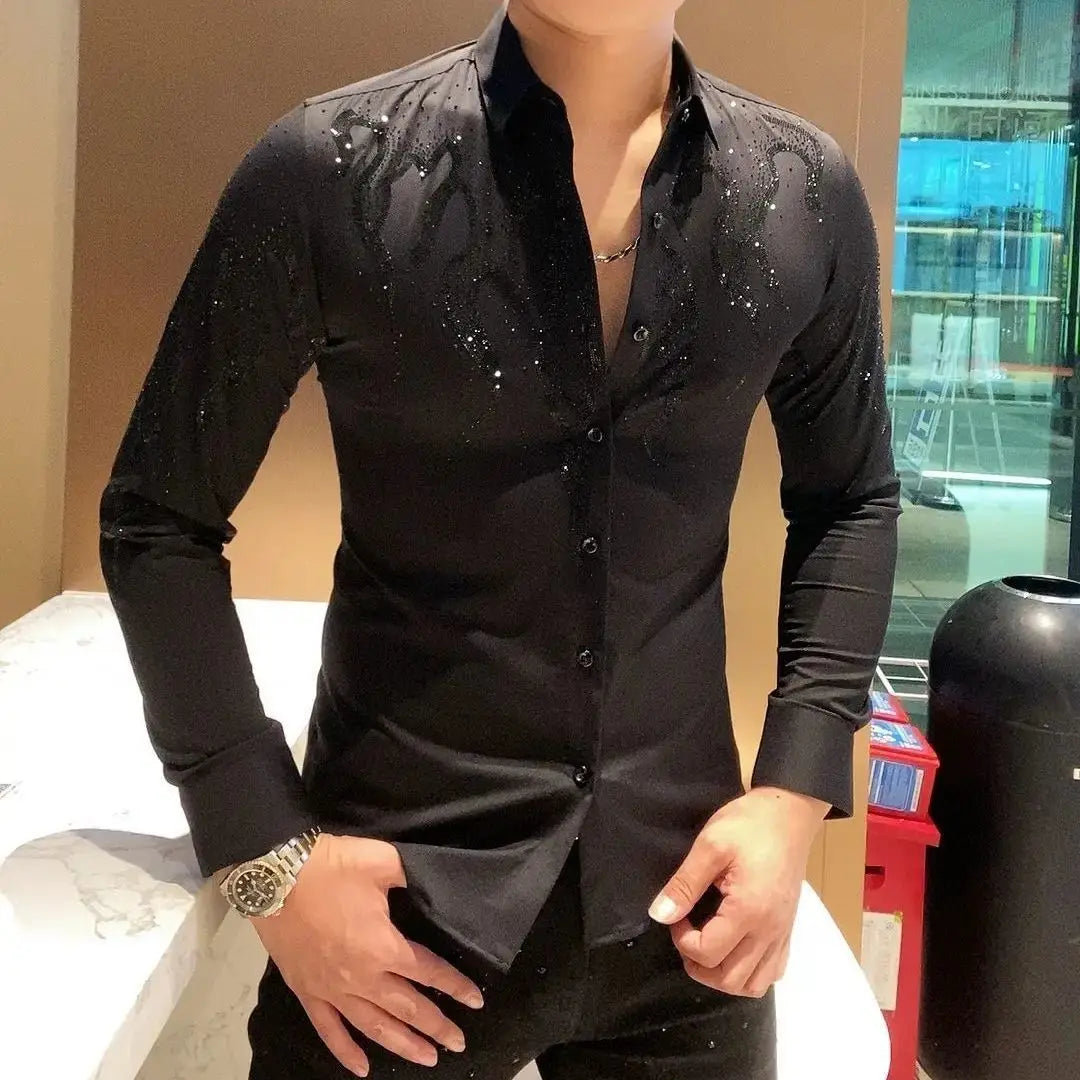 Benedikt | Slim-Fit-Glitzerhemd