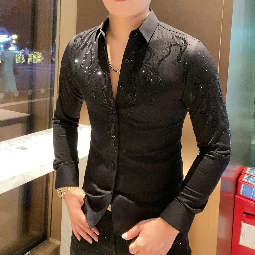 Benedikt | Slim-Fit-Glitzerhemd