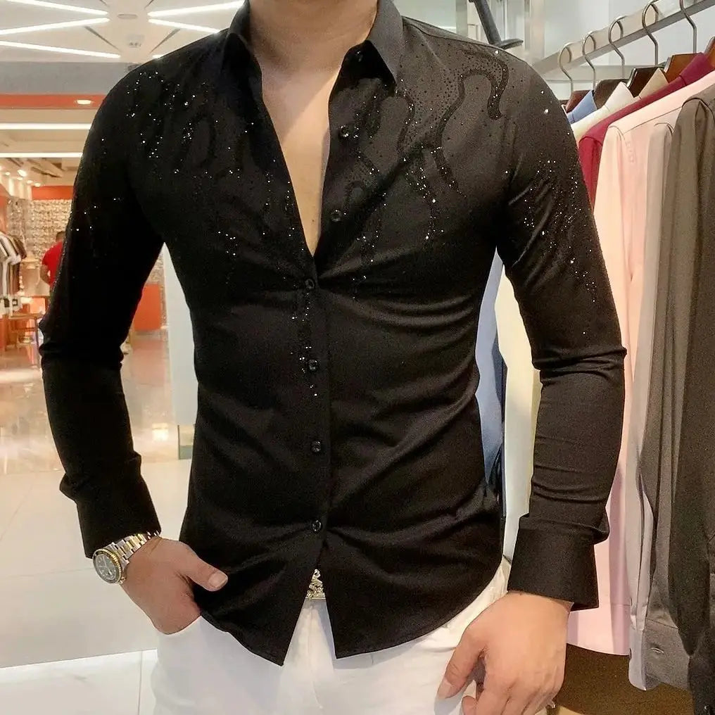 Benedikt | Slim-Fit-Glitzerhemd