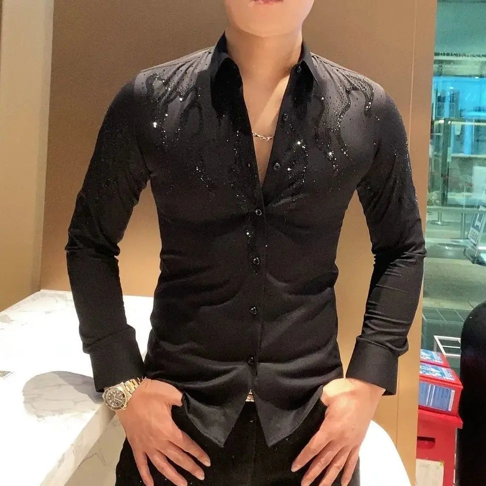 Benedikt | Slim-Fit-Glitzerhemd