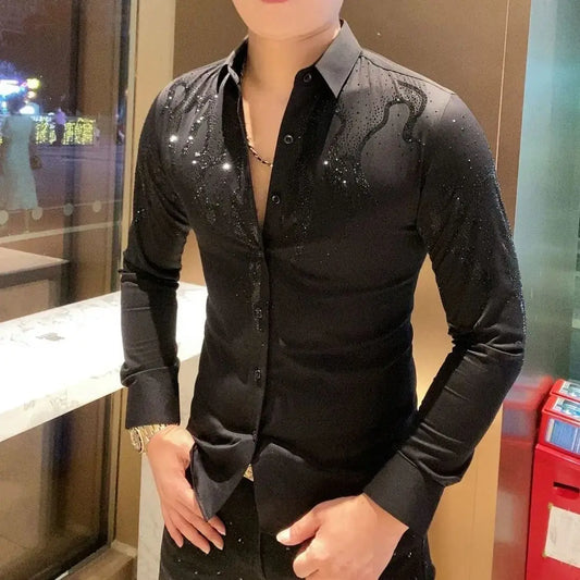 Benedikt | Slim-Fit-Glitzerhemd